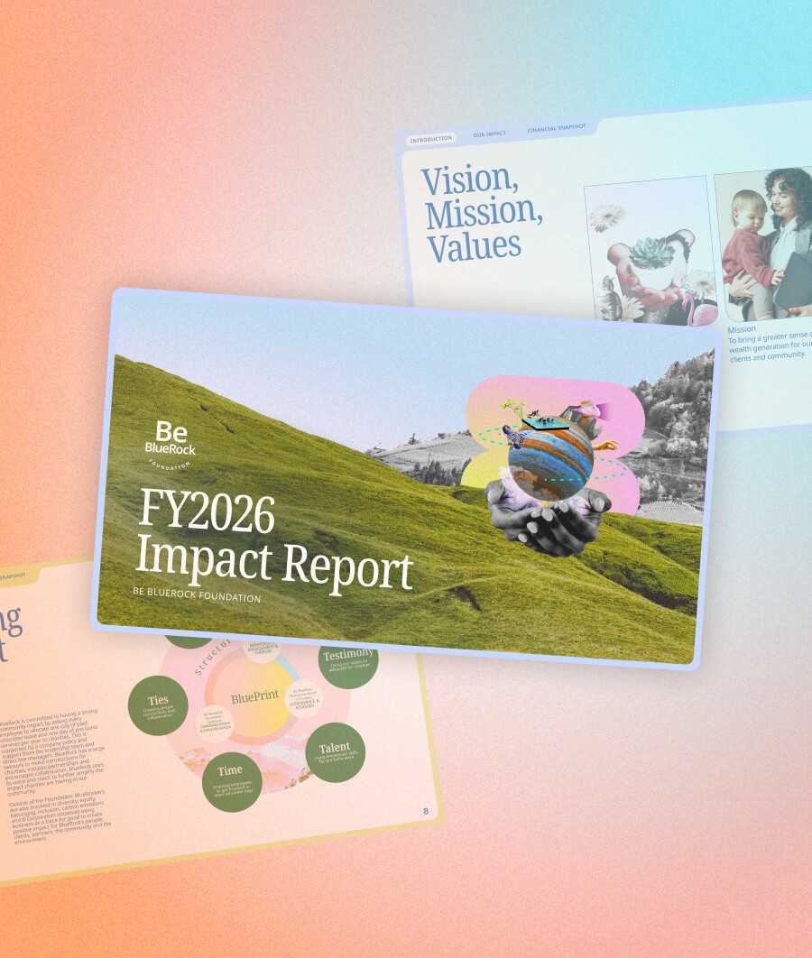Be Blue Rock Foundation Impact Report 2026 anding Page Graphic